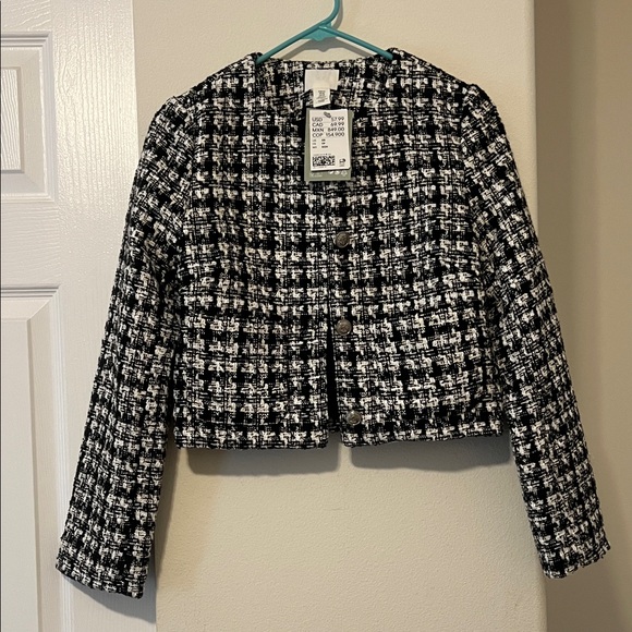 H&M Jackets & Blazers - H&M Black and White Tweed Blazer